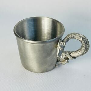 Giraffe Pewter Baby Cup Mug 1993 Seagull Canada Etain Zinn